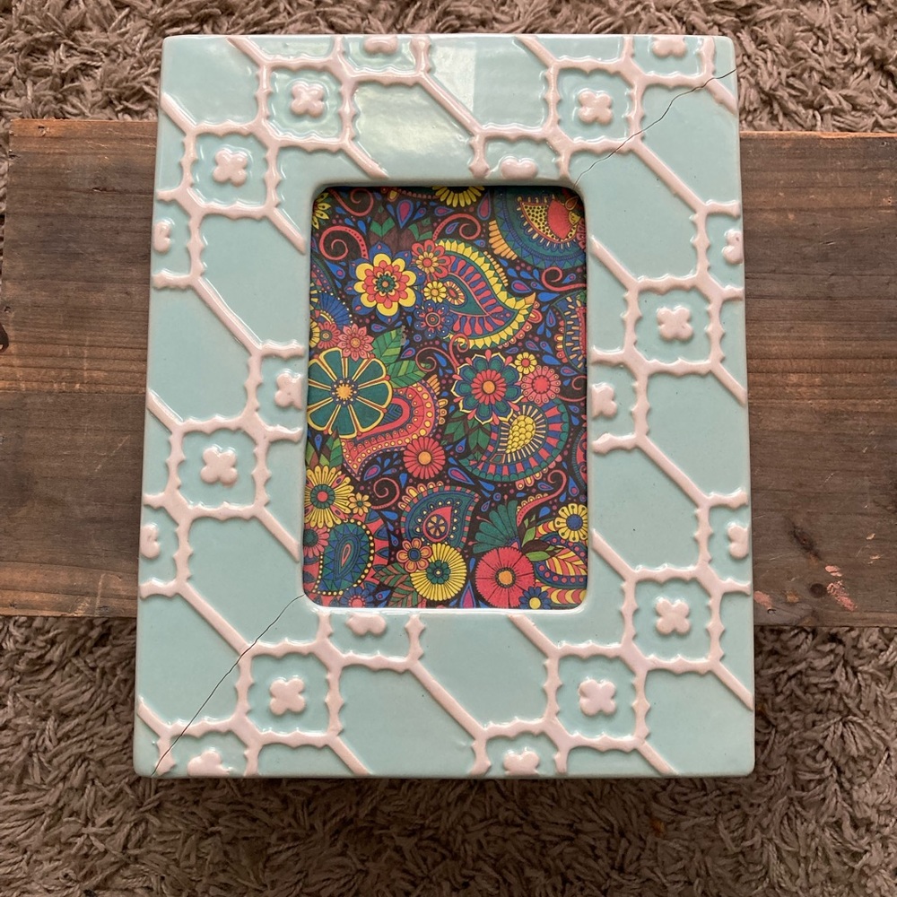 LAST CHANCE! Framed OOAK Paisley and Floral pattern hand-colored ink artwork. - Picture 1 of 11